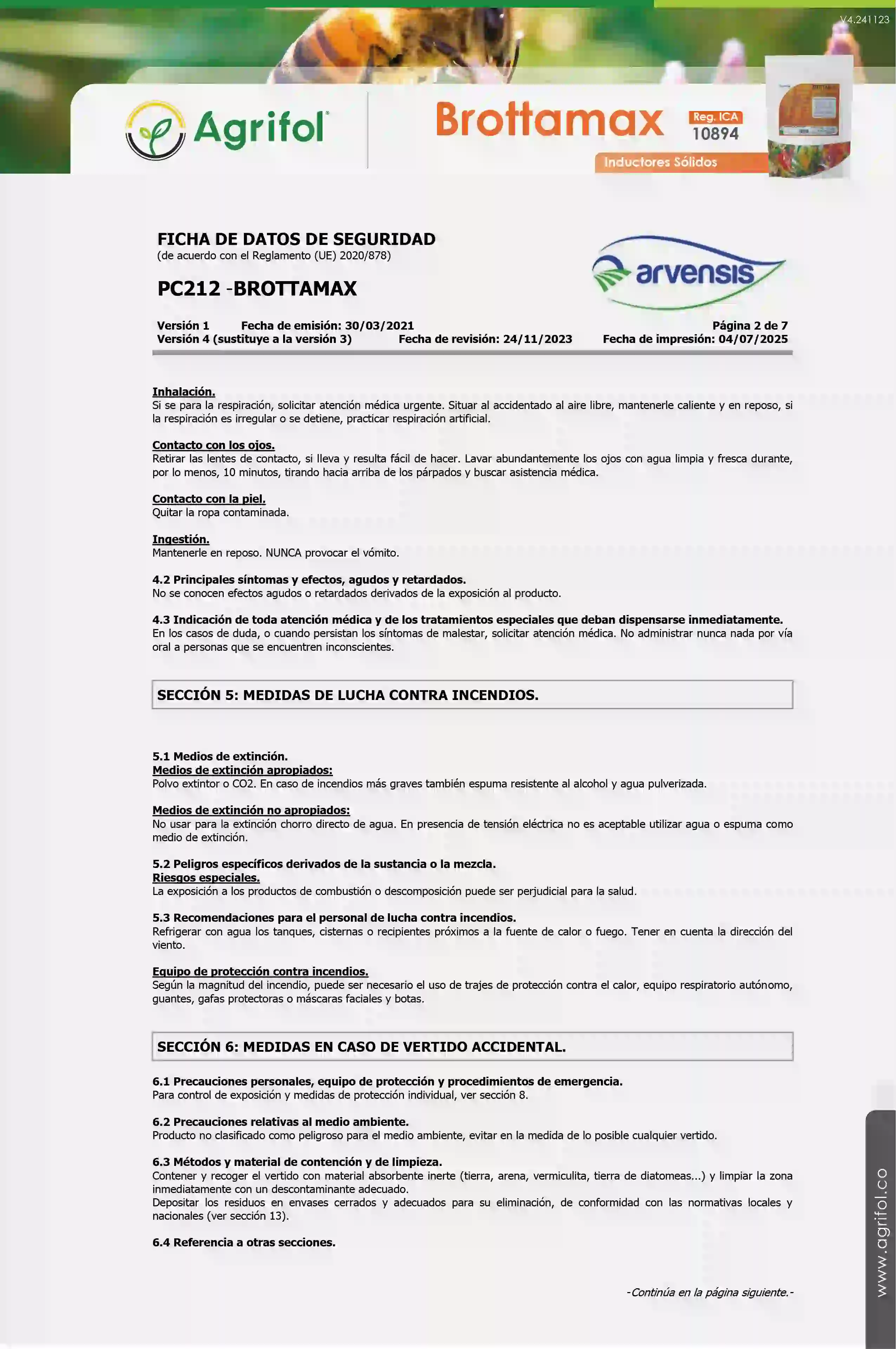 Ficha de seguridad Brottamax - Página 2