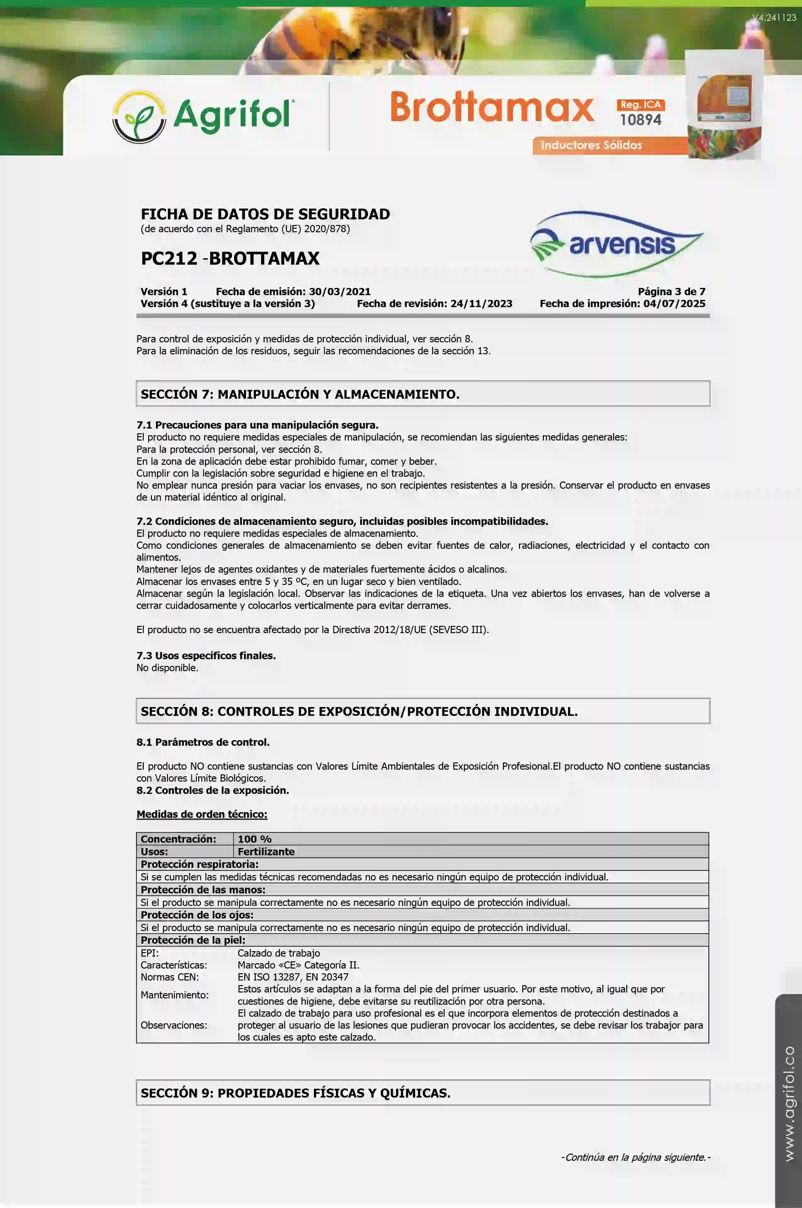 Ficha de seguridad Brottamax - Página 3