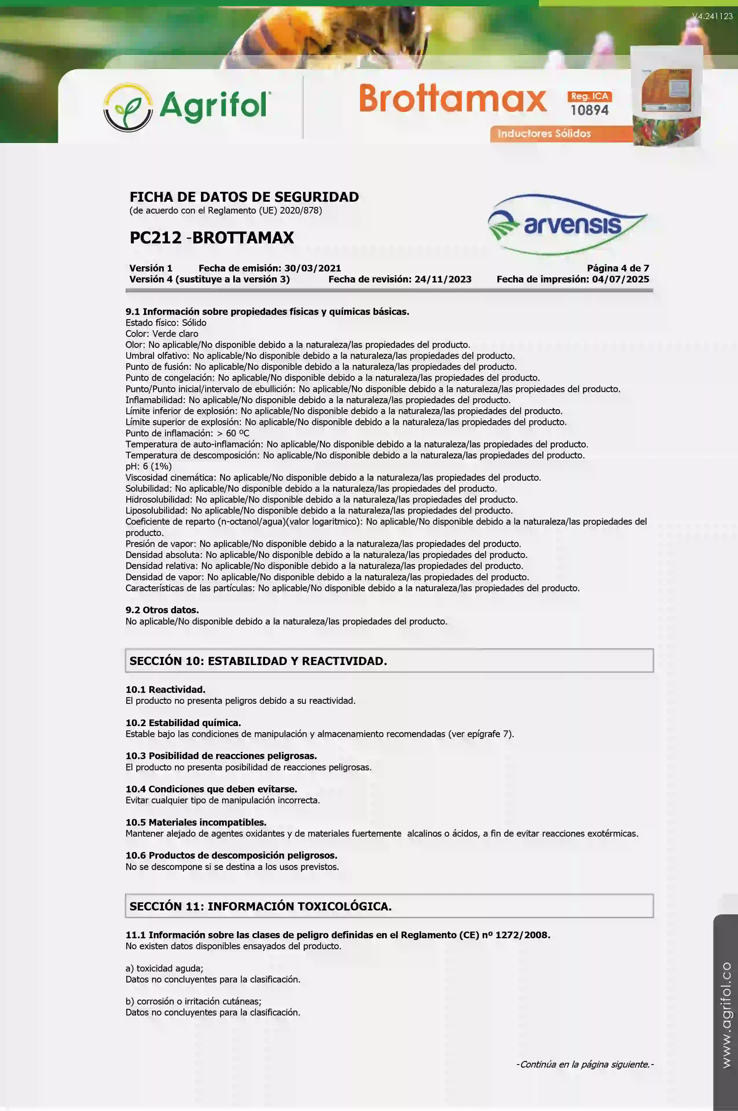 Ficha de seguridad Brottamax - Página 4