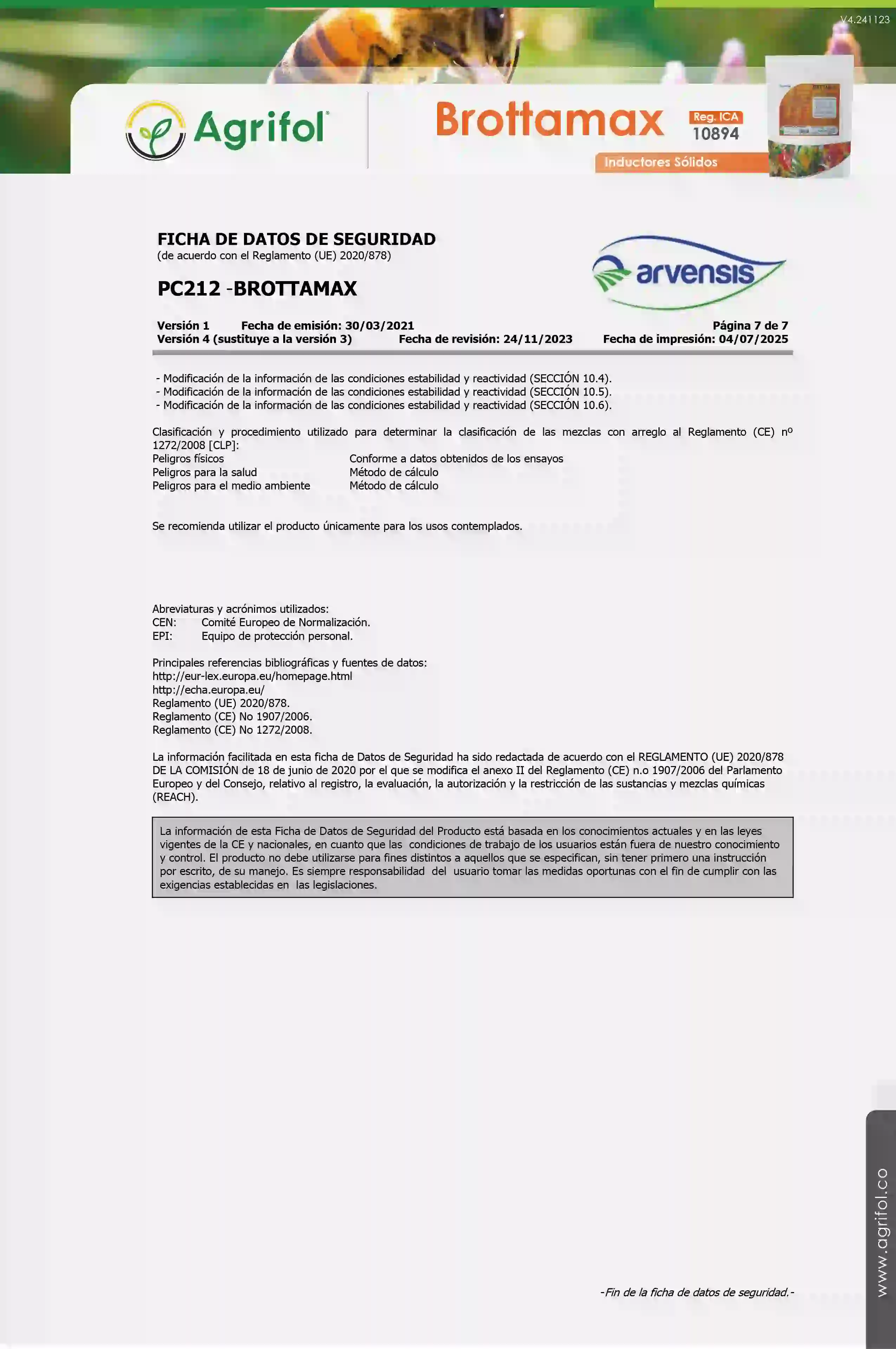 Ficha de seguridad Brottamax - Página 7