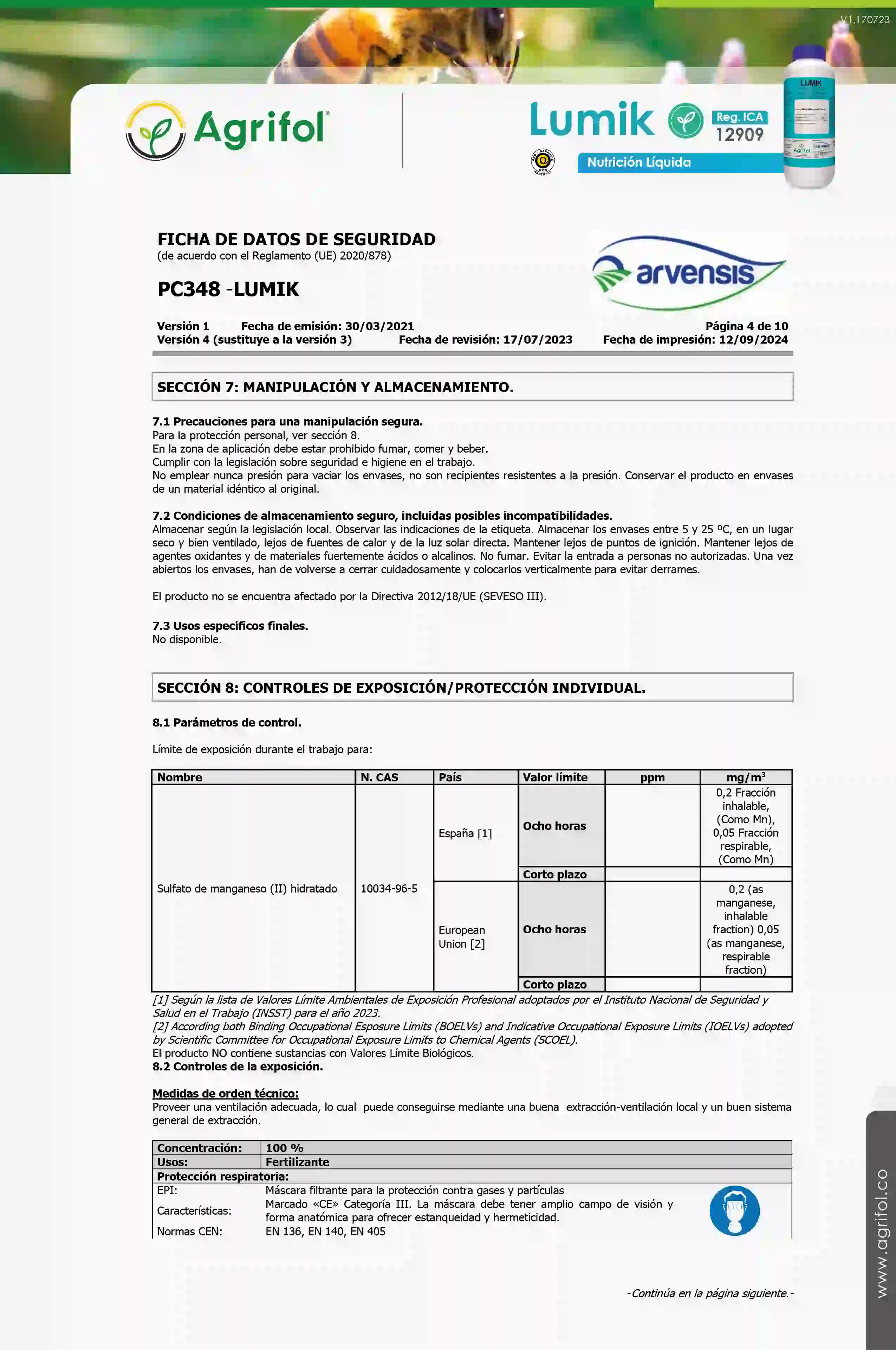 Ficha de seguridad Lumik - Página 4
