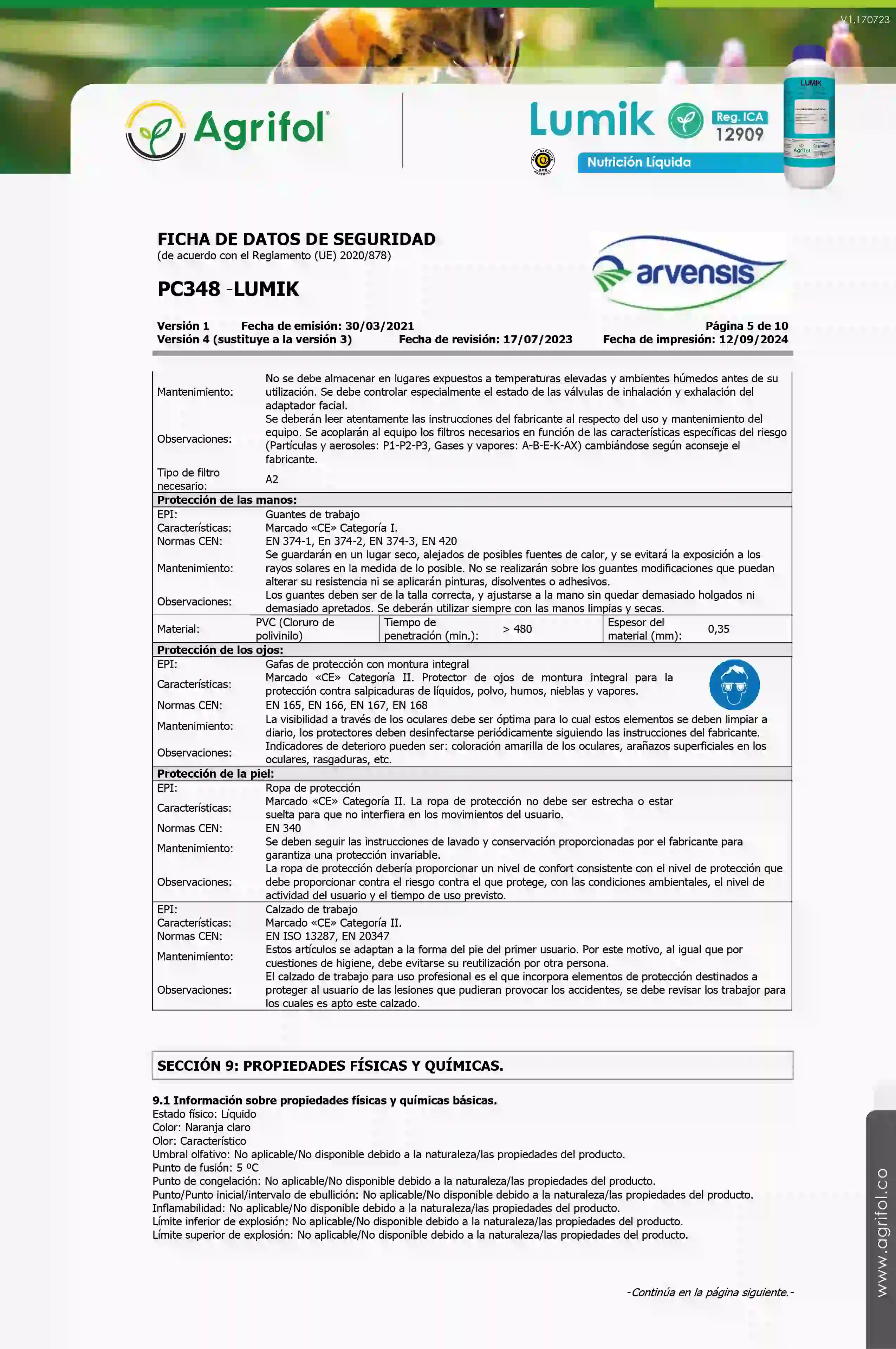 Ficha de seguridad Lumik - Página 5