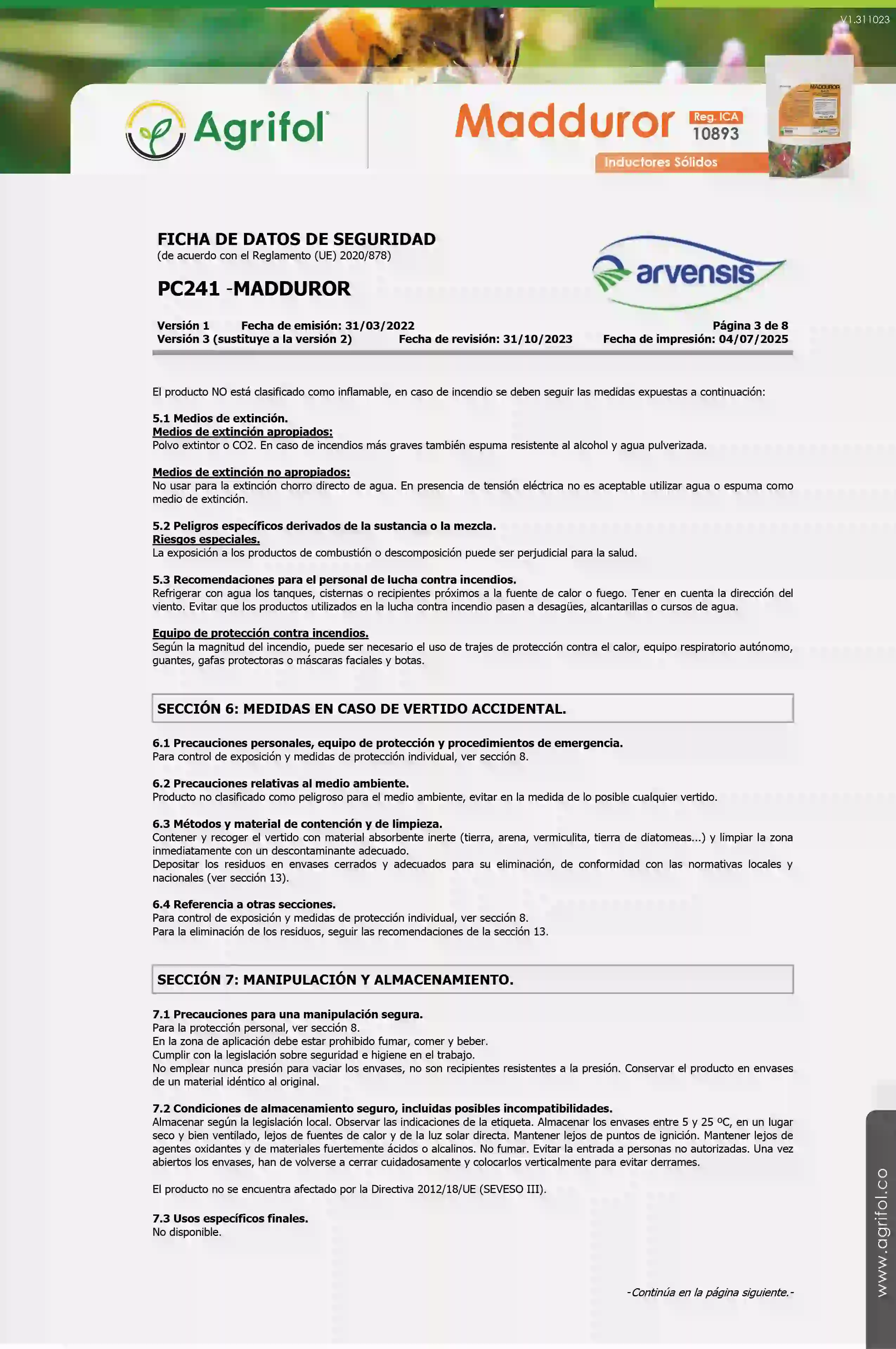 Ficha de seguridad Madduror - Página 3