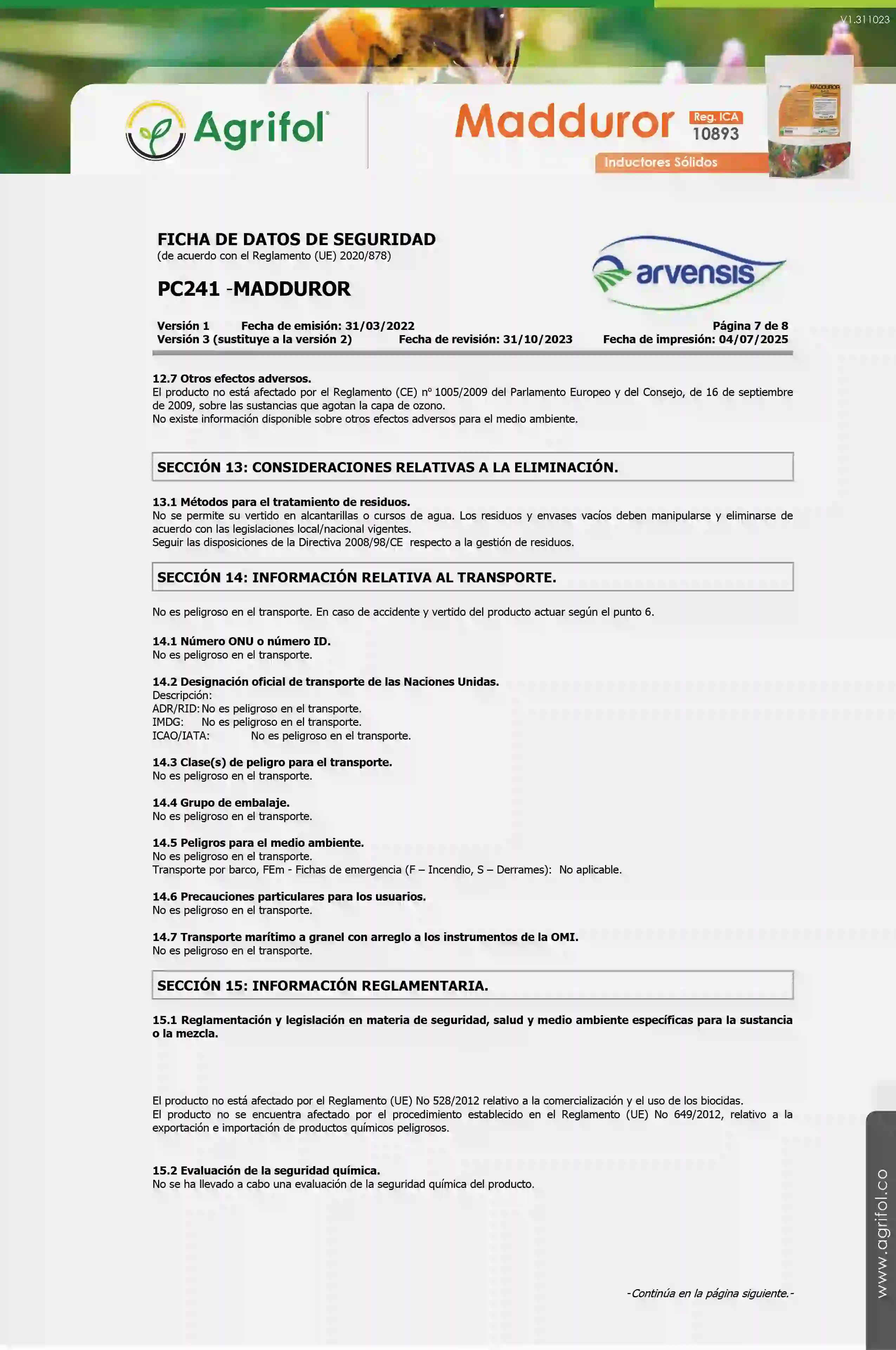 Ficha de seguridad Madduror - Página 7