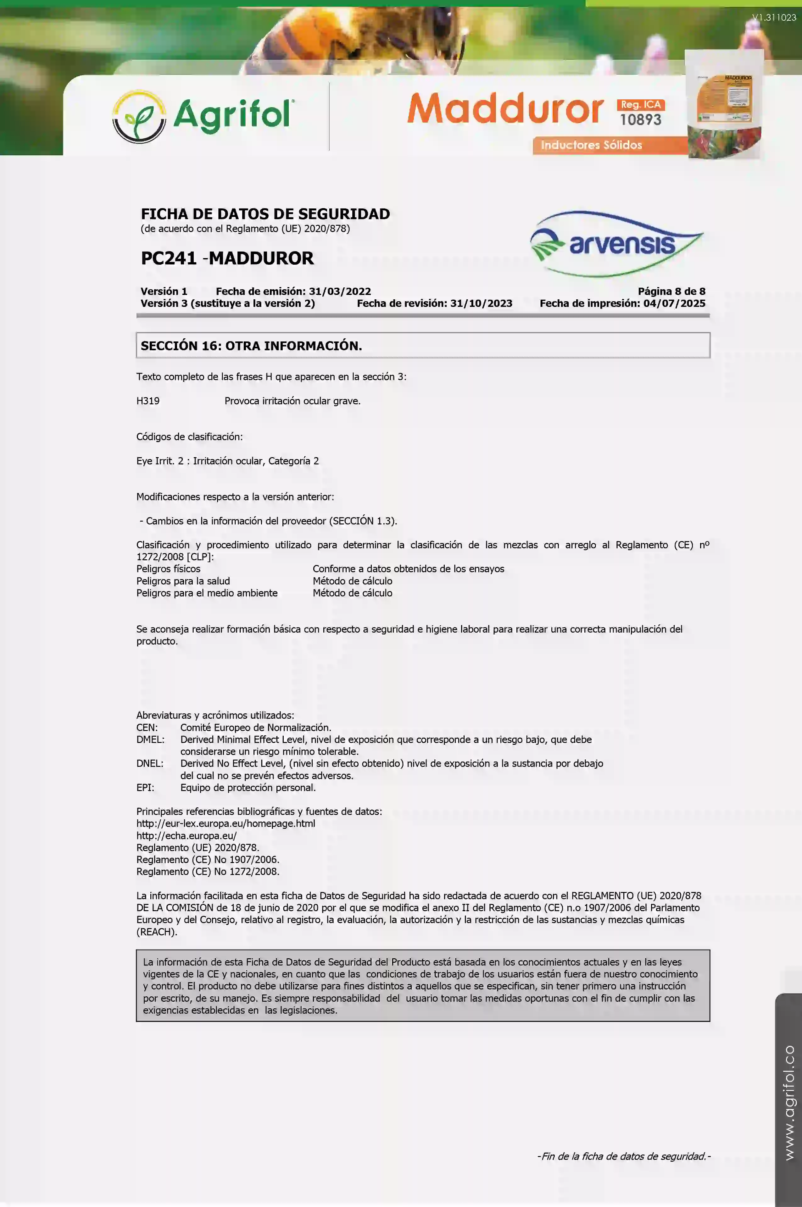 Ficha de seguridad Madduror - Página 8