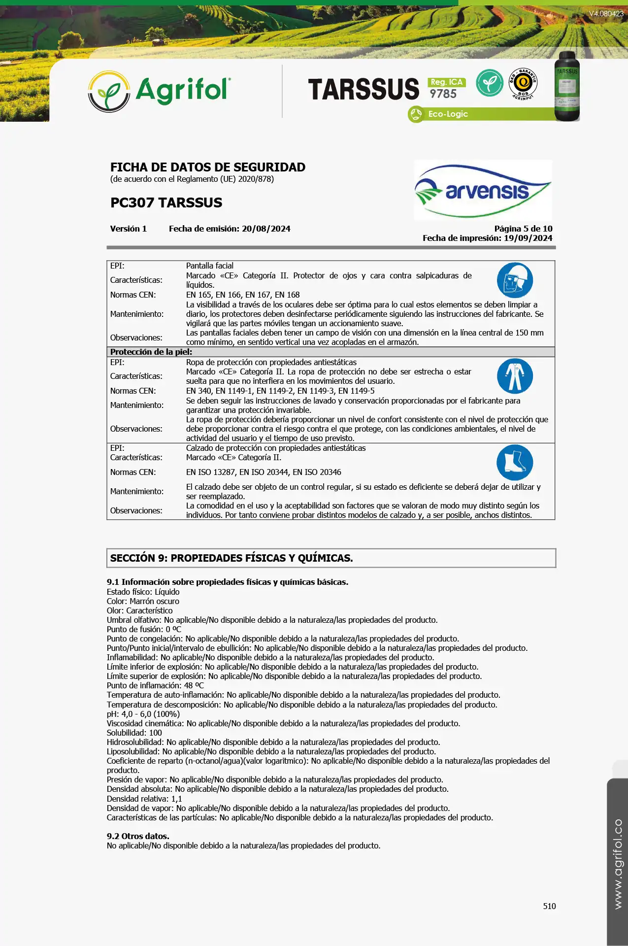 Ficha de seguridad Tarssus - Página 5