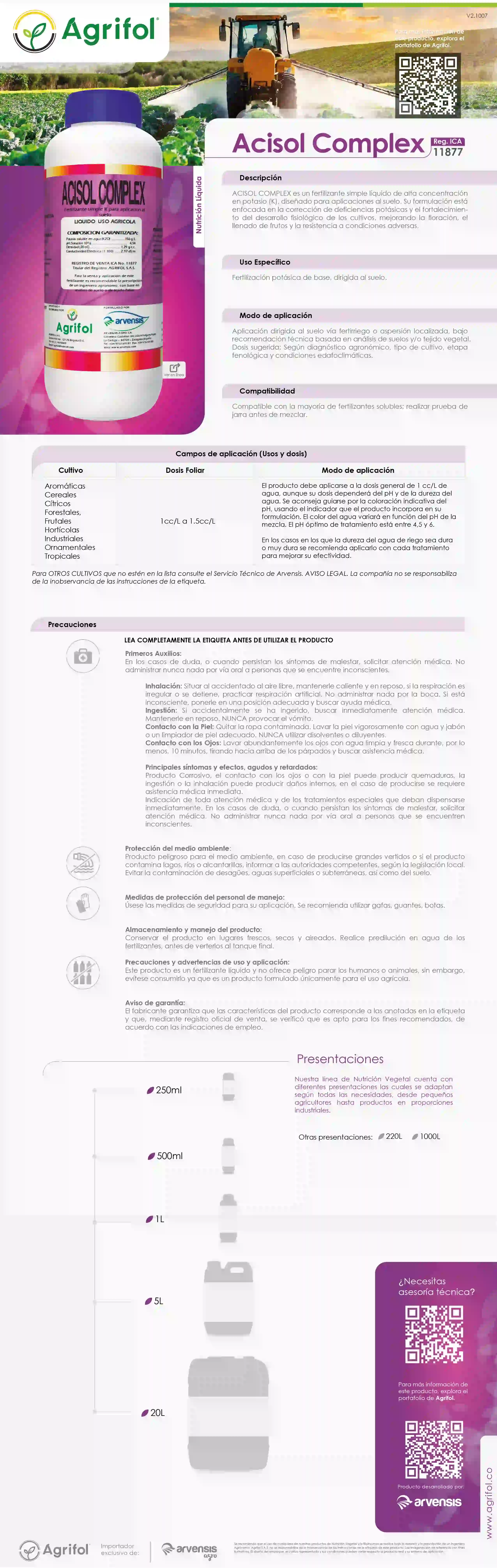 Ficha técnica Acisol Complex - Página 1