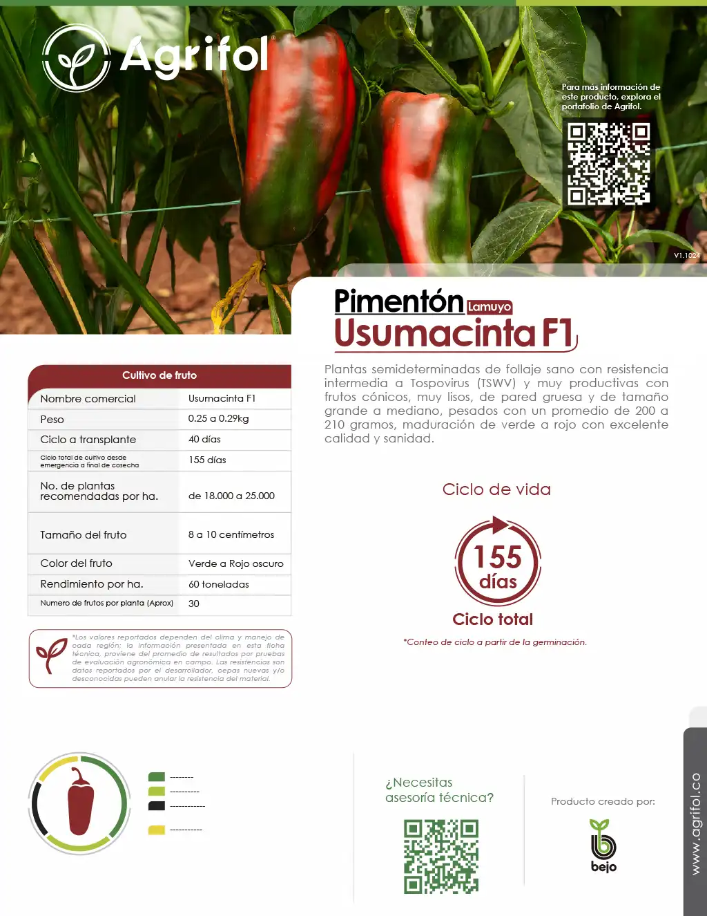 Ficha técnica Pimentón Usumacinta F1 - Página 1